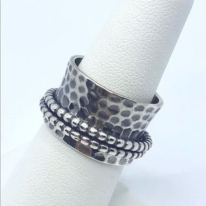 Hammered Sterling Silver Spinner Ring Size 7